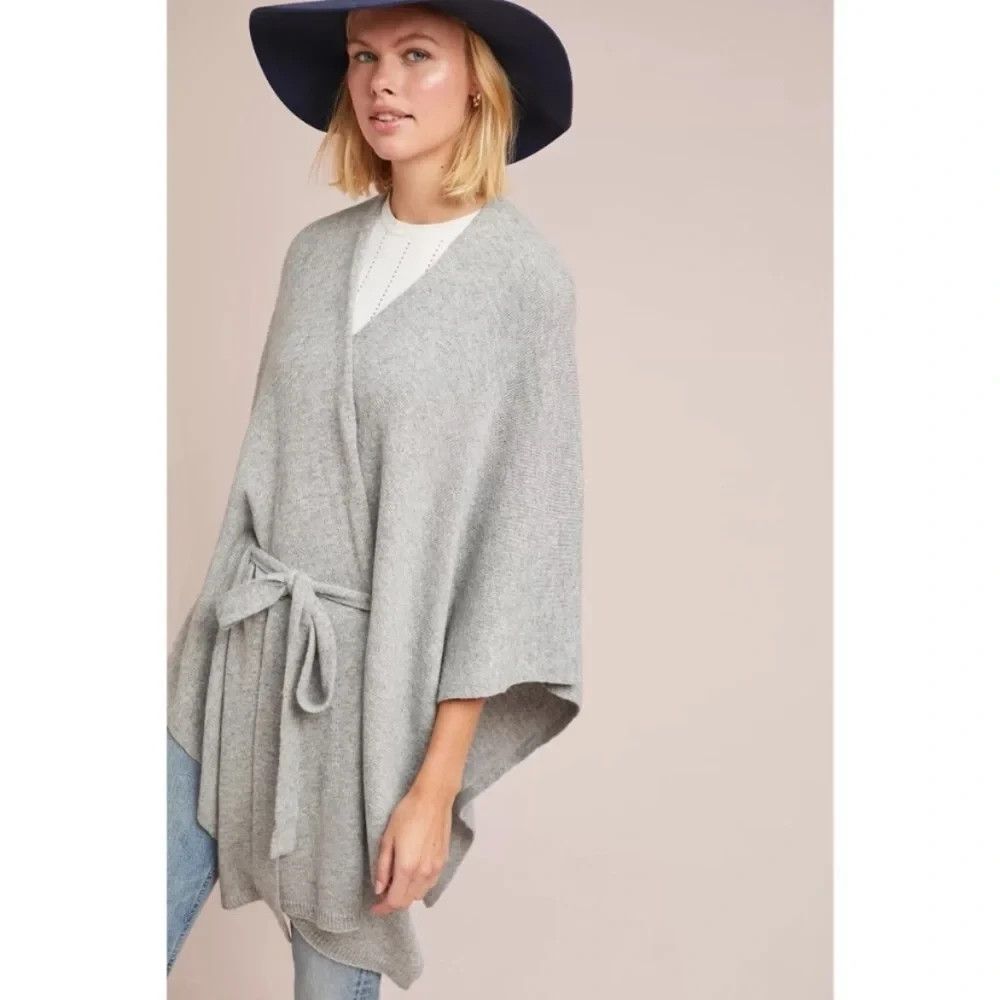 Saturday Sunday Anthropologie Lucia Tied Kimono Cape Poncho Wrap Sweater